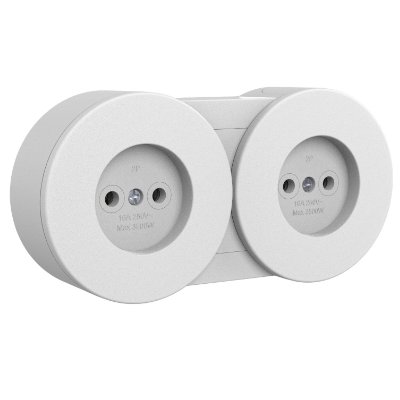 Priză dublă modulară Ovivo xOne OV00880, IP54, 16A, alb