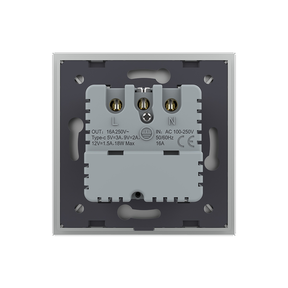 Priza Schuko + USB-C LIVOLO, Sticlă, 16A - imagine 16