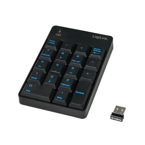 Tastatura Numerica Wireless LogiLink 18 Taste Negru - imagine 3