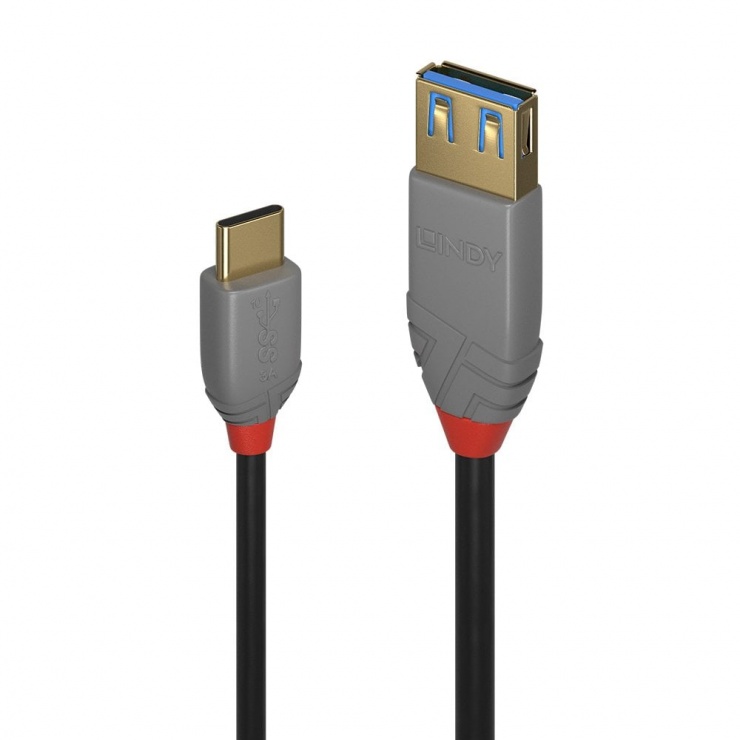 Adaptor USB 3.1-C la USB-A Lindy 0.15m