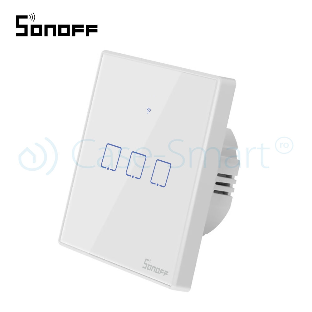 Sonoff T2EU3C: Întrerupător Triplu Touch Wi-Fi + RF - imagine 4