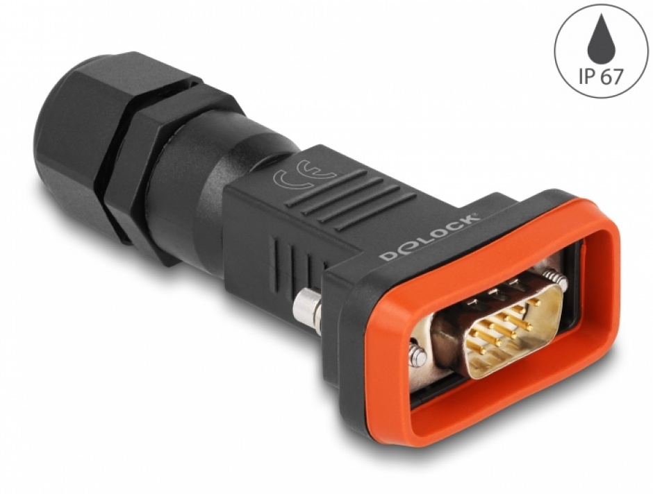 Conector D-Sub 9 pini Delock IP67 Rezistent la Apă