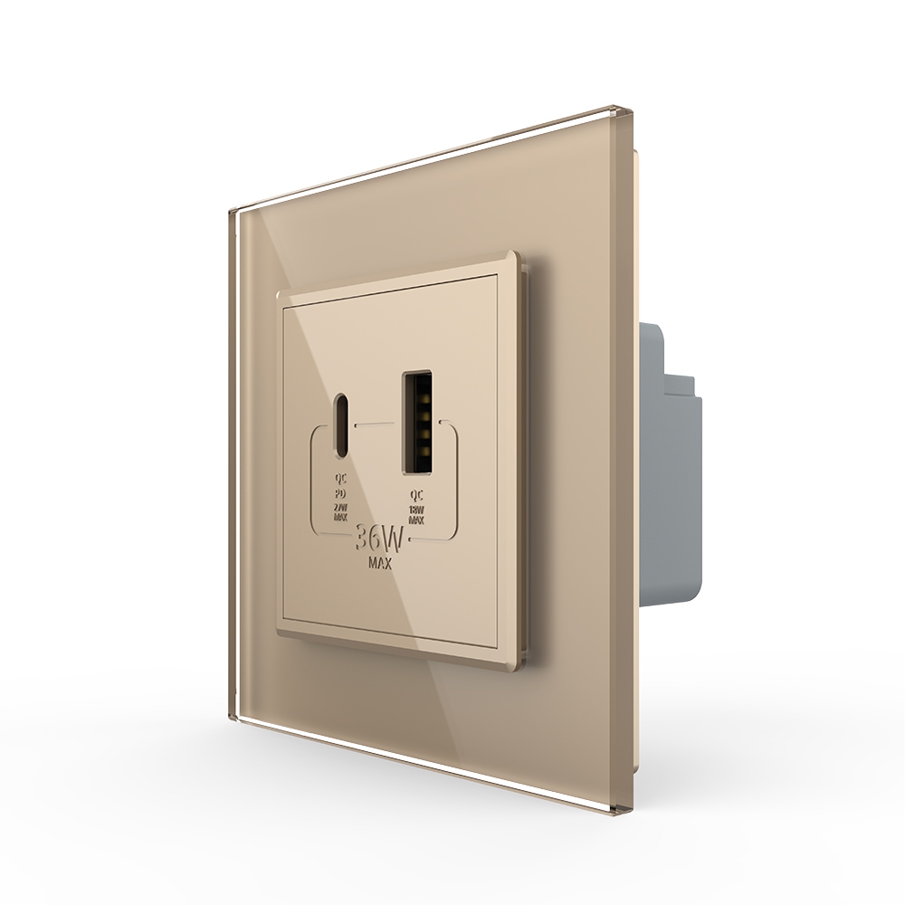 Priza USB-C Livolo Rama Sticla 36W Incarcare Rapida - imagine 9