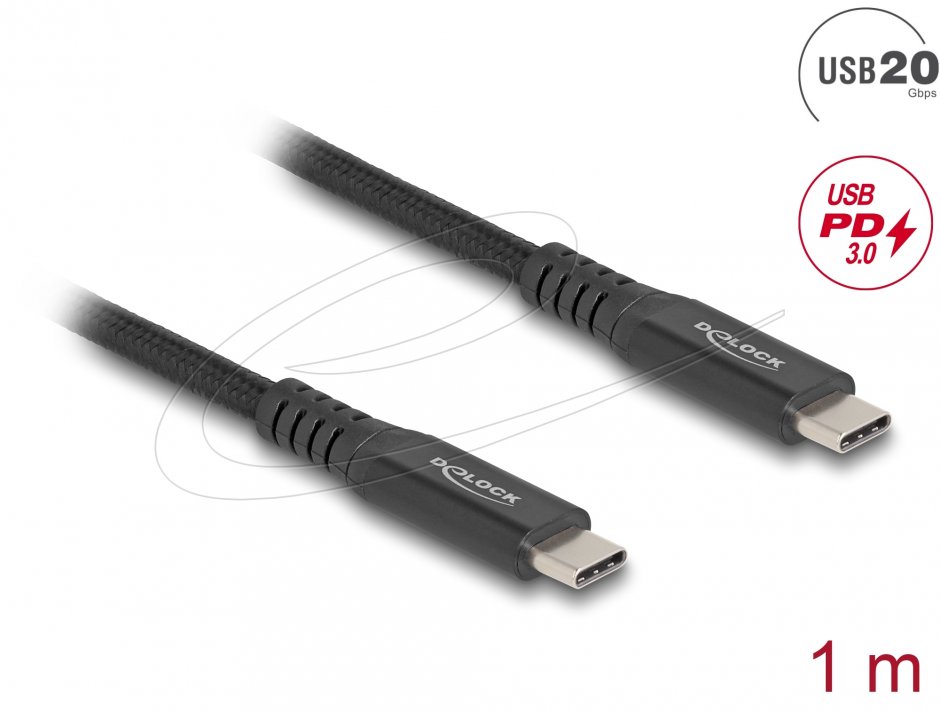 Cablu USB4 Type-C 20Gb 100W 1m, Delock