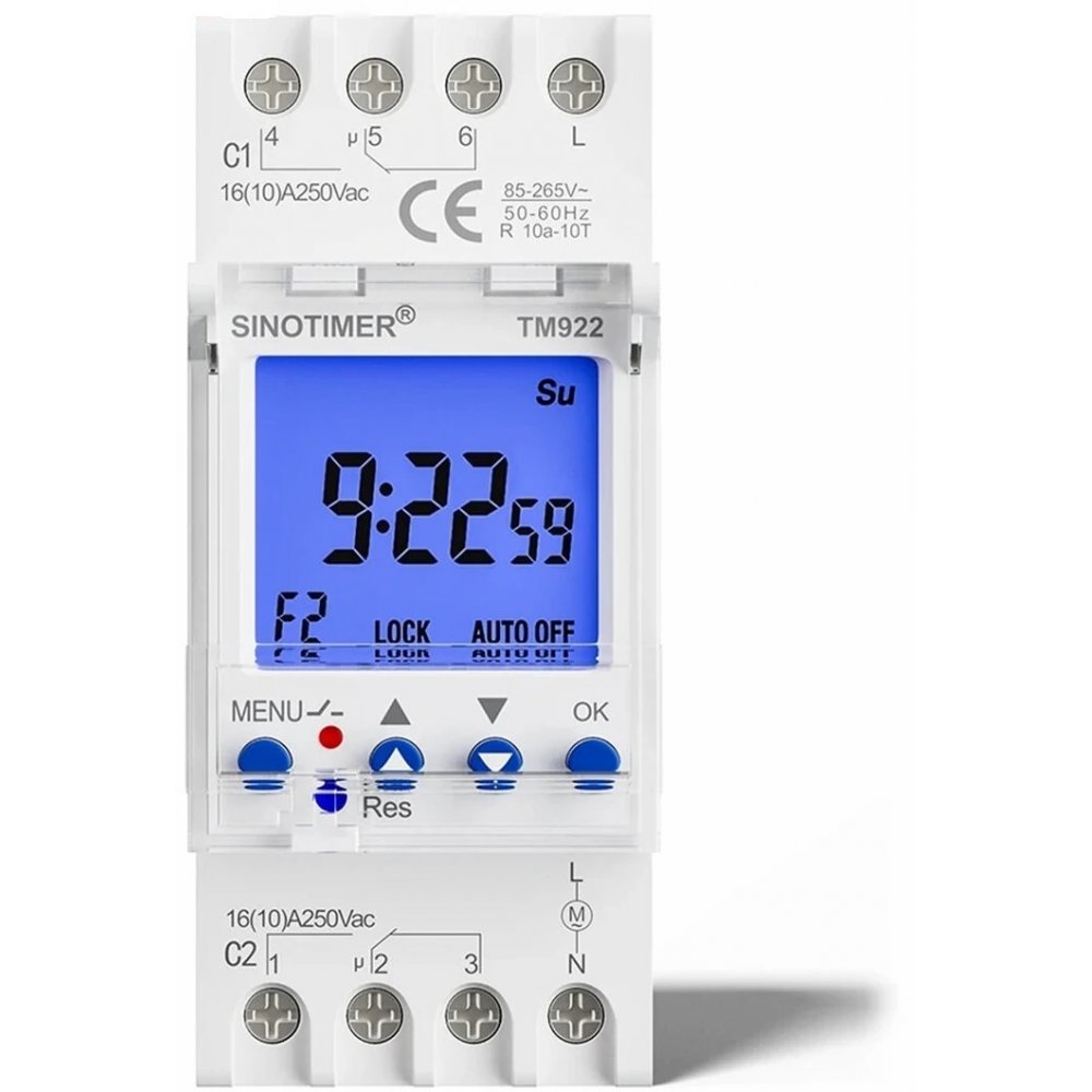 Releu Digital Sinotimer TM922, Programabil, 16A