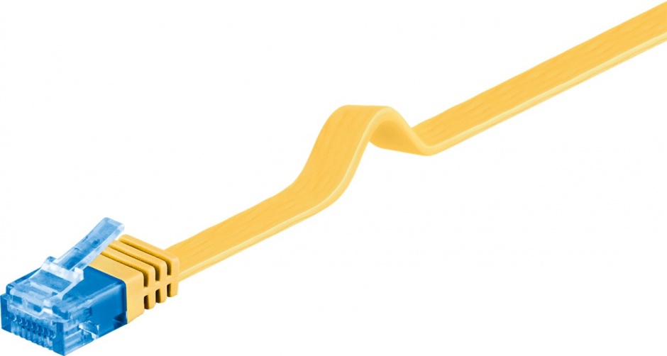 Cablu RJ45 CAT 6A Flat 3m Galben Goobay