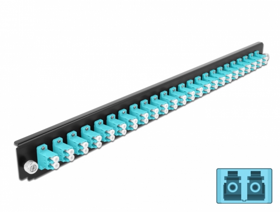 Panou 19" 24x LC Duplex OM3 Aqua, Delock 43360