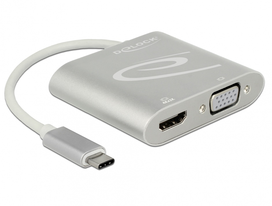 Adaptor Delock USB-C la HDMI și VGA