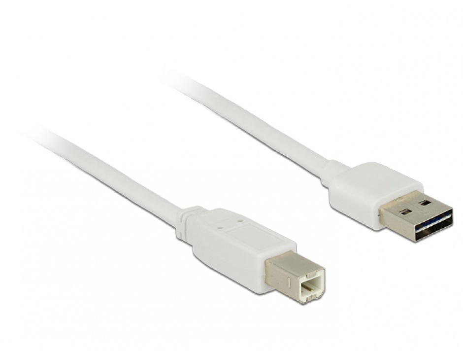 Cablu USB 2.0 Delock 3m Alb, Conectori EASY-USB - imagine 1