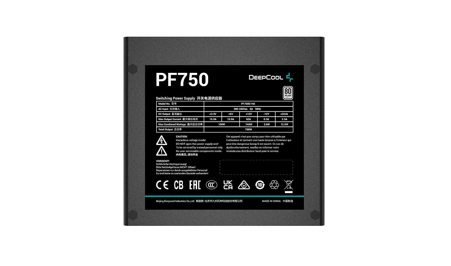 Sursă DeepCool PF750D 750W 80 Plus - Alimentare Stabilă PC Gaming - imagine 4