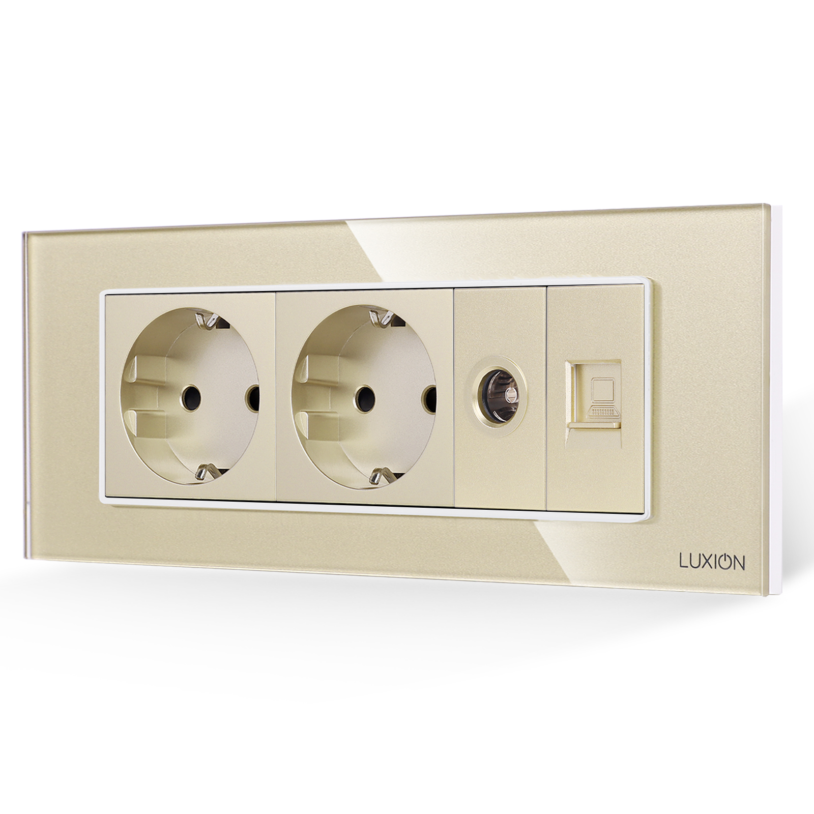 Priza Schuko, TV, Internet Luxion, Sticla, IP44 - imagine 9