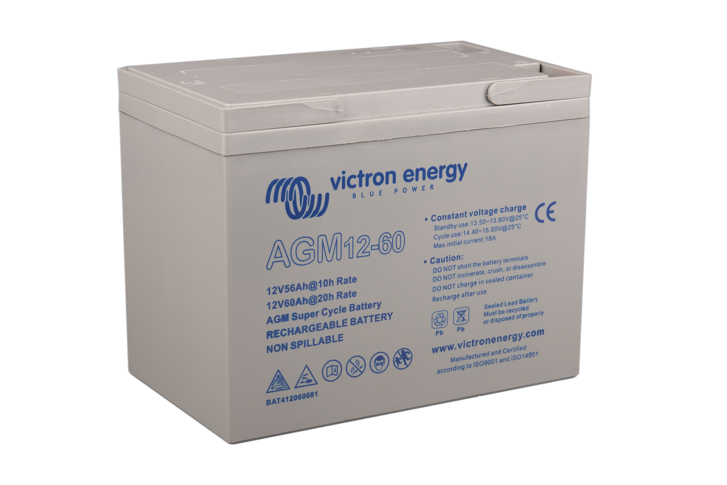 Acumulator Victron Energy GEL 12V 60Ah Deep Cycle - 12 Ani Durată - imagine 3