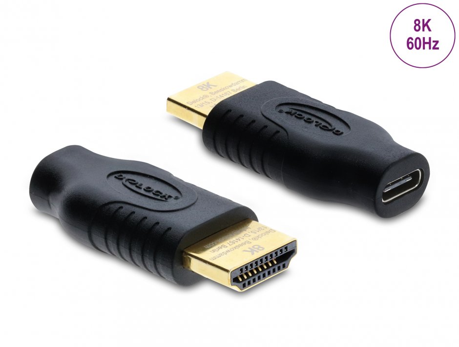 Adaptor Delock USB-C la HDMI 8K 60Hz cu HDR, 61076