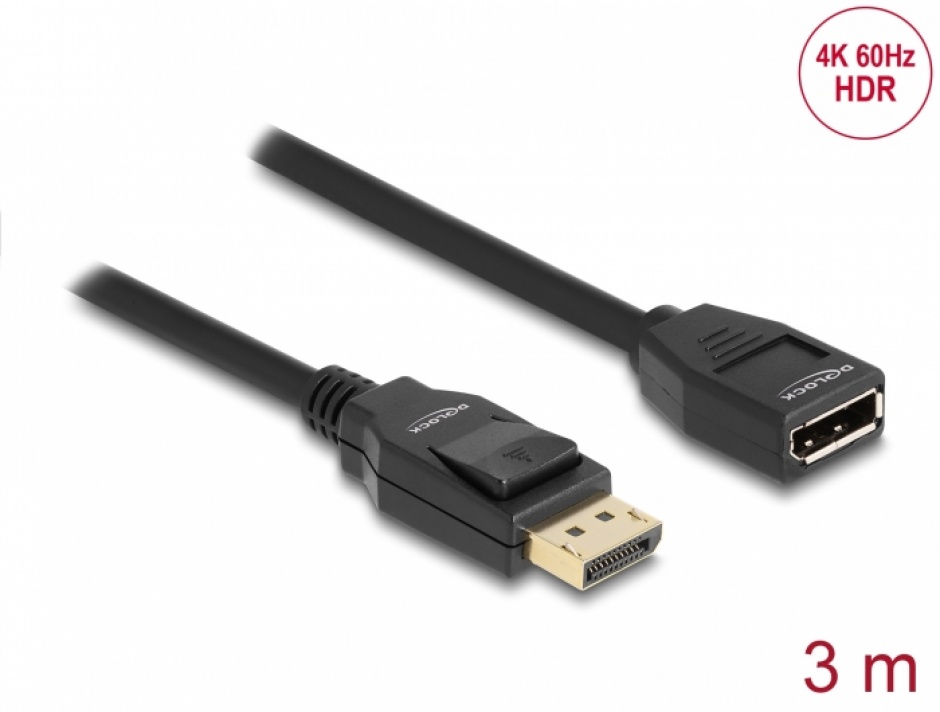 Cablu Prelungitor DisplayPort 4K Delock 3m