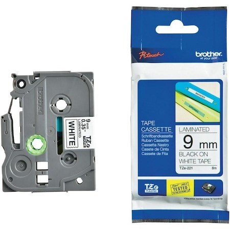 Banda Brother TZE221 9mm, Durabila, Negru pe Alb