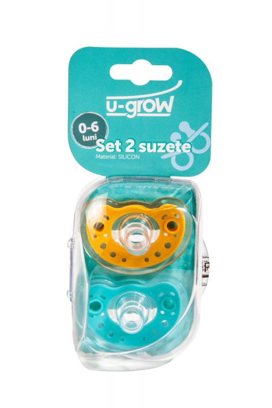 Set 2 Suzete Silicon U-grow 0-6 Luni - Forma Anatomică