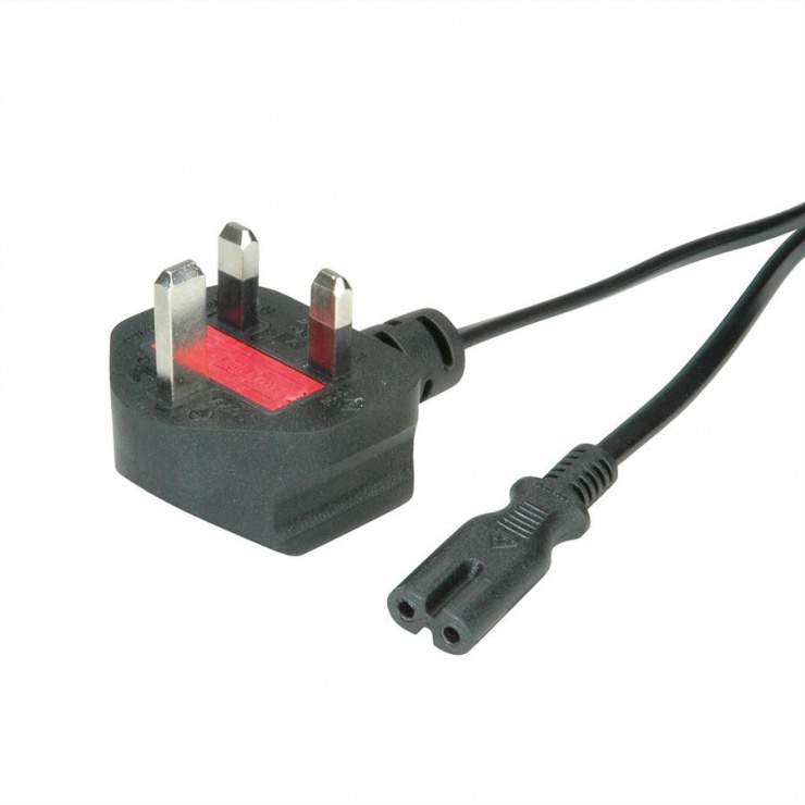 Cablu Alimentare UK la C7 2.5A, 1.8m, Negru, Value