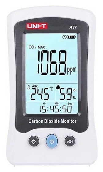 Detector CO2 Uni-T A37 cu alarmă și temperatură