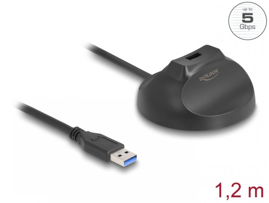 Cablu USB 3.2 Delock 1.2m cu Bază Magnetică