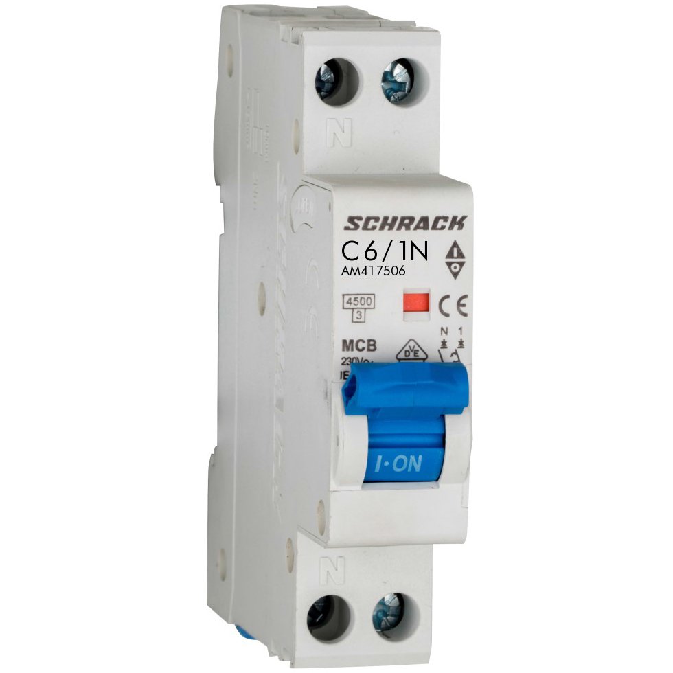 Siguranta Schrack AMPARO 1P+N 6A, Curba C, 4.5kA