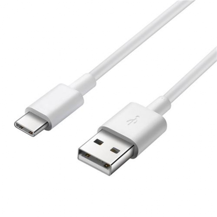 Cablu USB-C T-T 0.1m 3A Alb