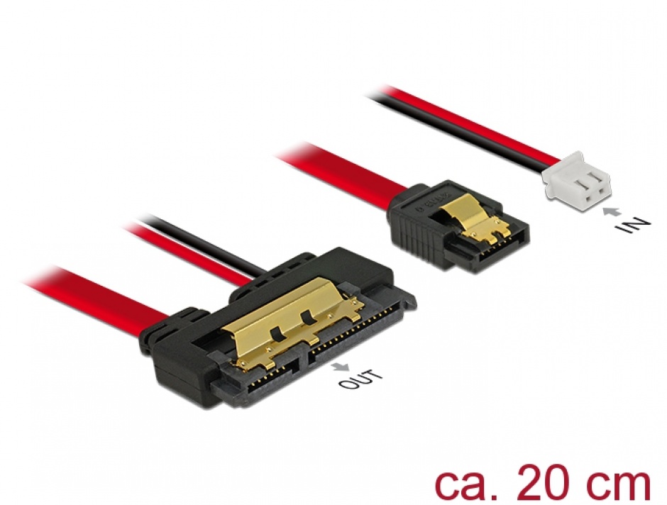 Cablu Delock SATA 22p la 7p + Alimentare