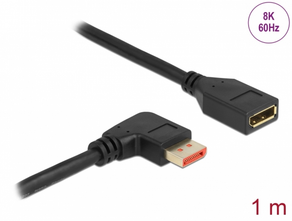 Cablu DisplayPort 8K Delock 1m, Unghi Drept