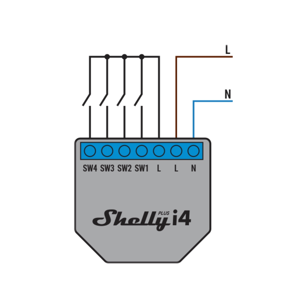 Releu Inteligent Shelly Plus I4, Control WiFi, 4 Canale - imagine 3