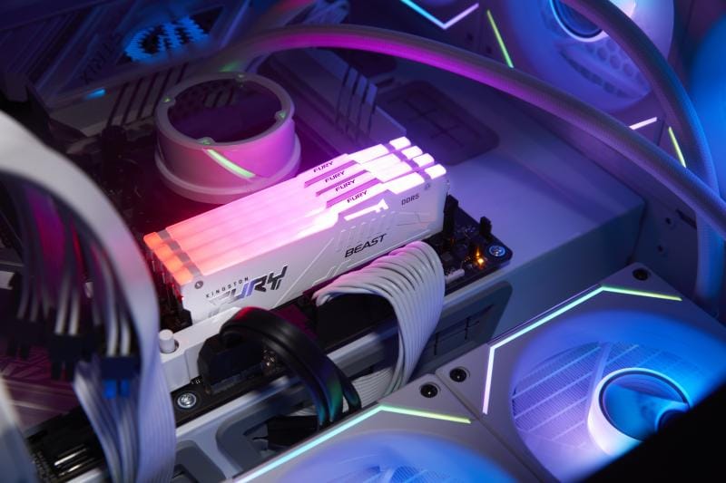 Memorie RAM Kingston DDR5 64GB 6000MHz RGB FURY Beast White - imagine 20