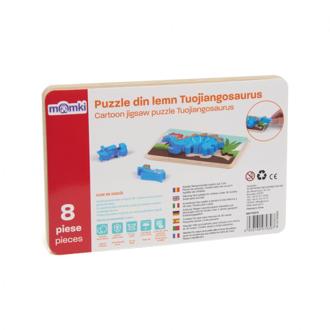 Puzzle Lemn Tuojiangosaurus Momki - 8 Piese pentru Copii - imagine 3