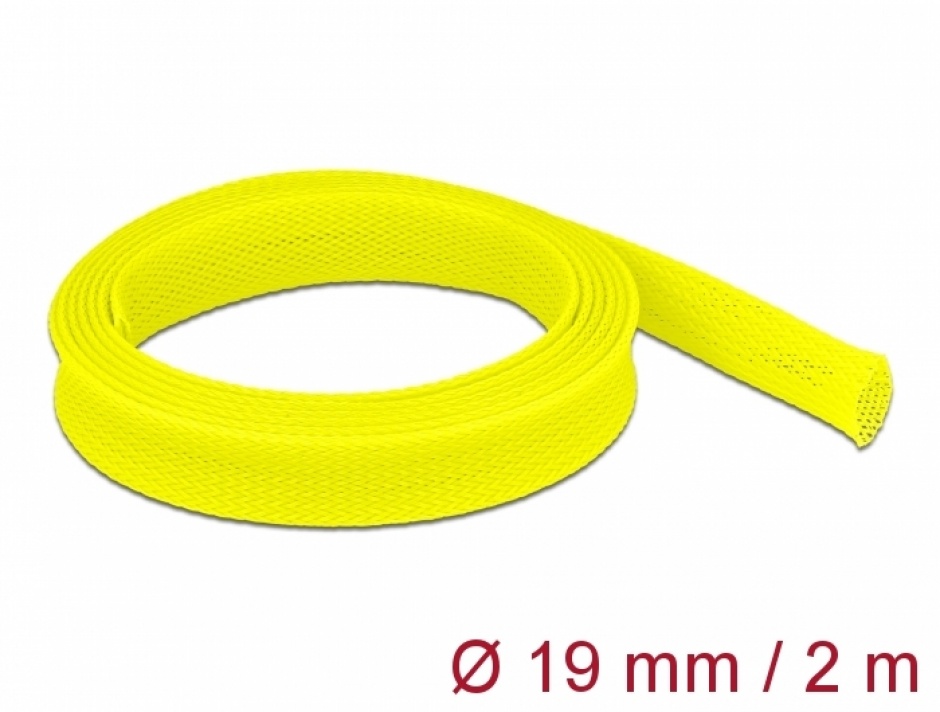 Organizator Cabluri Delock 2m Galben, Elastic