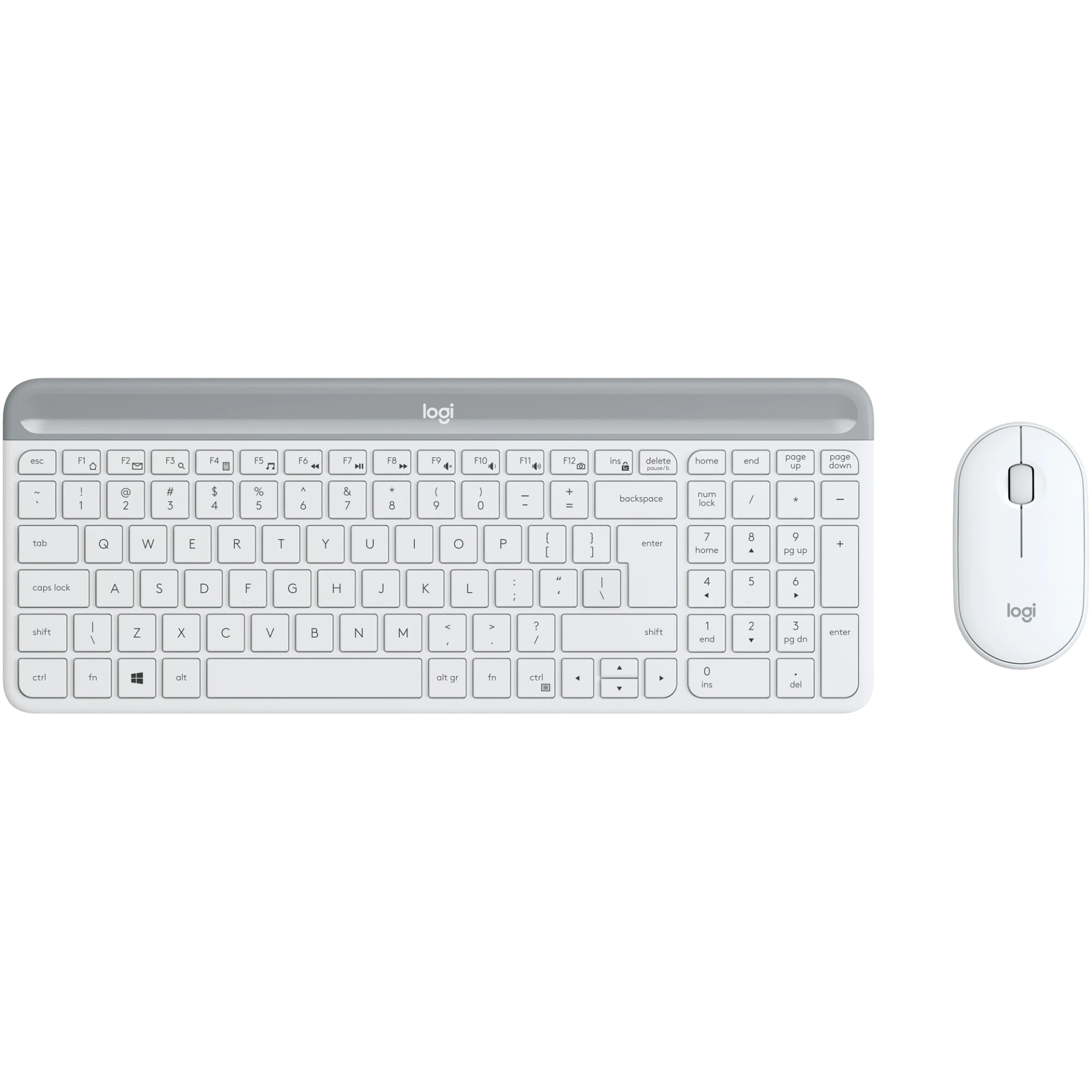 Set Logitech Slim Wireless Tastatură și Mouse Alb