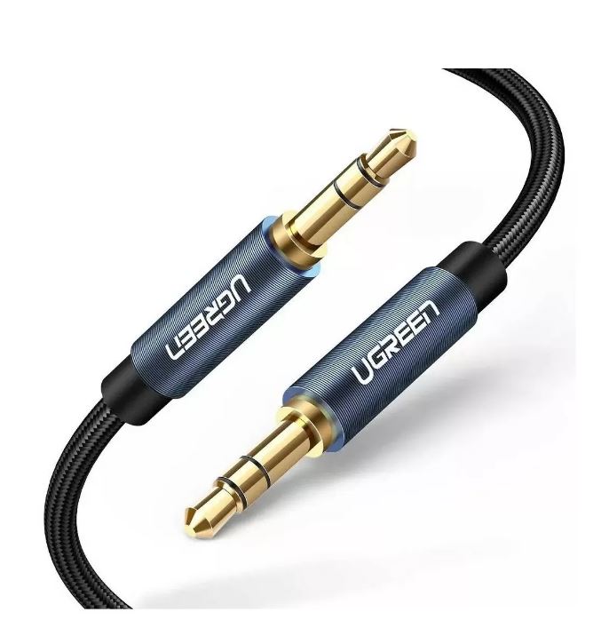 CABLU audio Ugreen, "AV112" stereo (3.5 mm jack T/T), conectori auriti, 5m, braided, albastru "10689" (timbru verde 0.18 lei) - 6957303816897