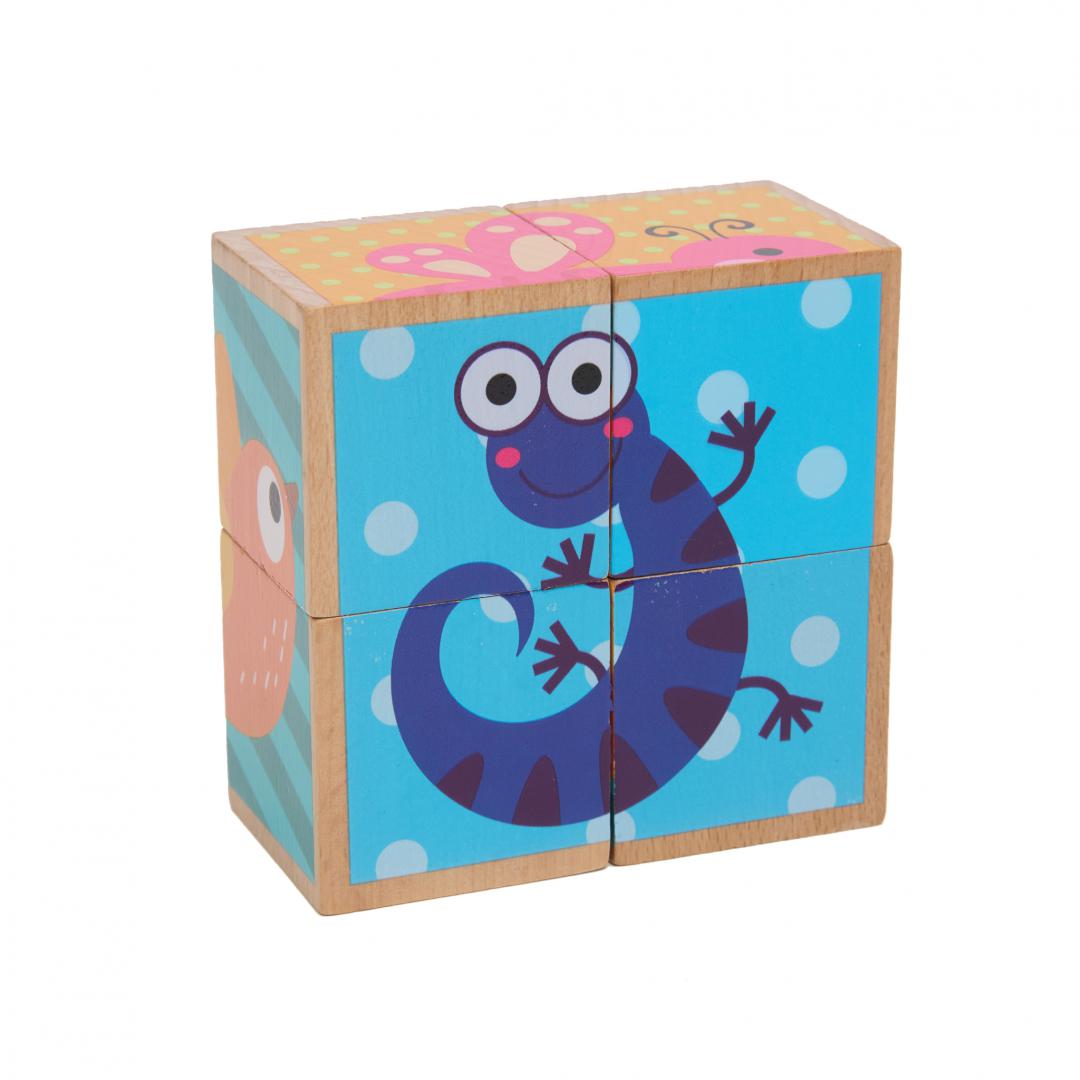 Puzzle Lemn Animale 4 Piese - Jucarie Educațională Copii - imagine 4