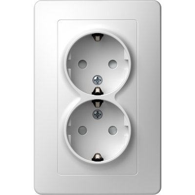 Priză SCHUKO 2P 16A Alb TEM Ekonomik IP20