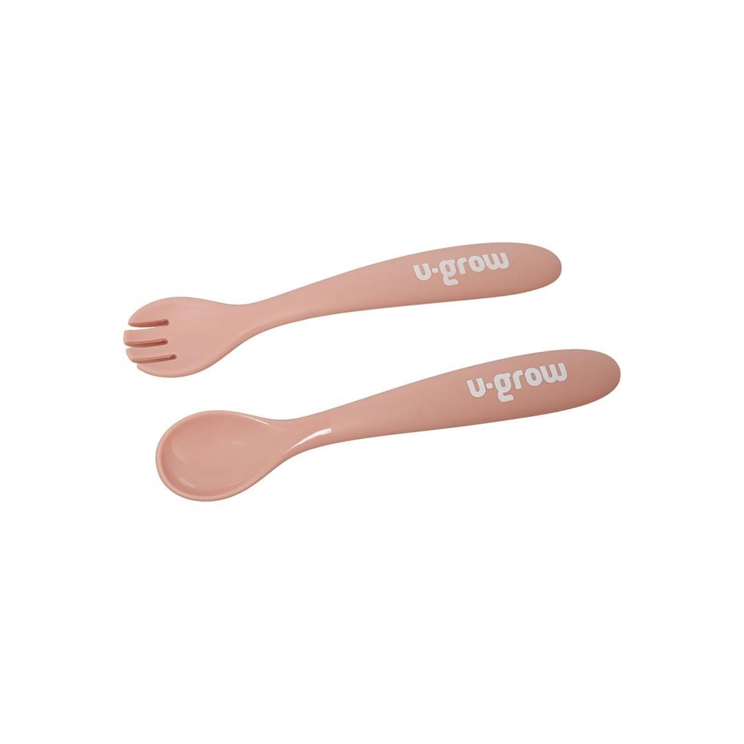 Set Diversificare Bebe U-GROW 5 Piese Silicon Roz - imagine 13