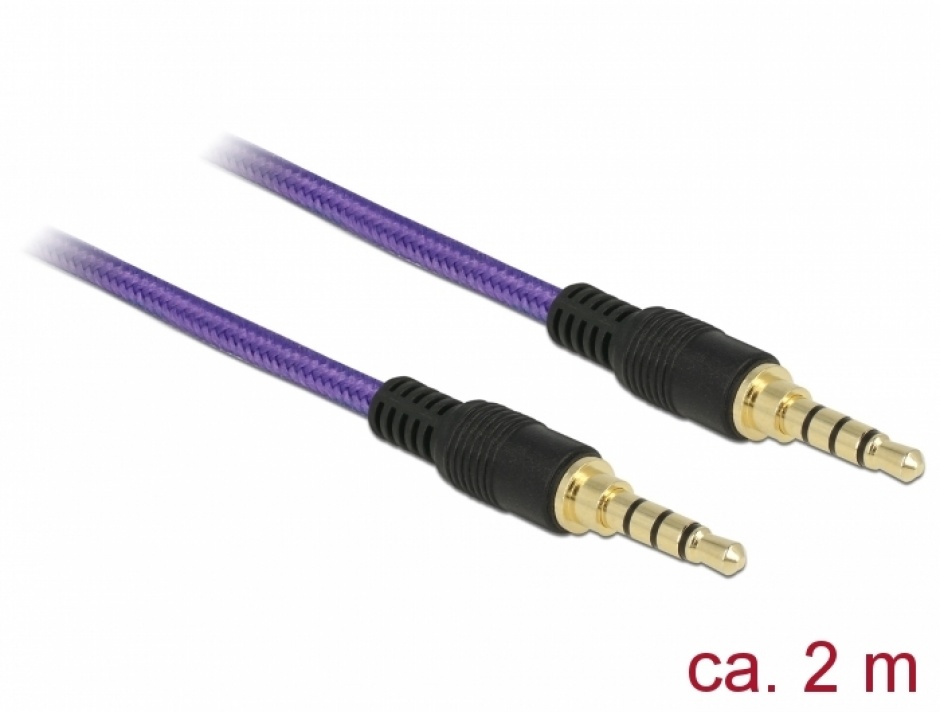 Cablu Jack 3.5mm Delock 4 Pini 2m Mov