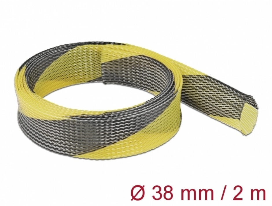 Manson impletit Delock 2m, Negru/Galben