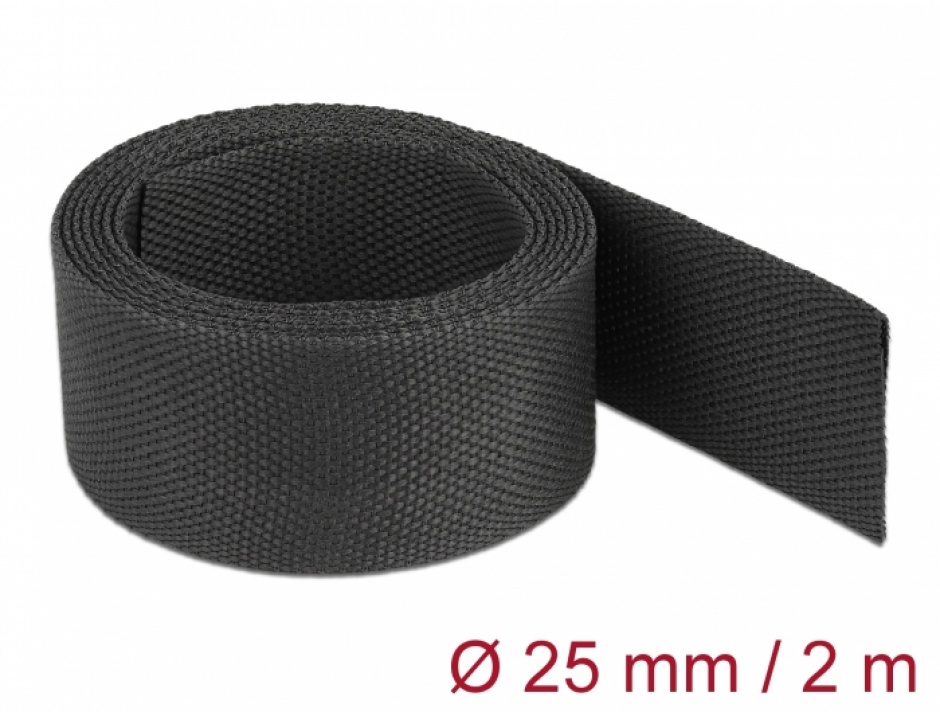 Tub Termocontractabil 2m x 25mm Delock 2:1 Negru
