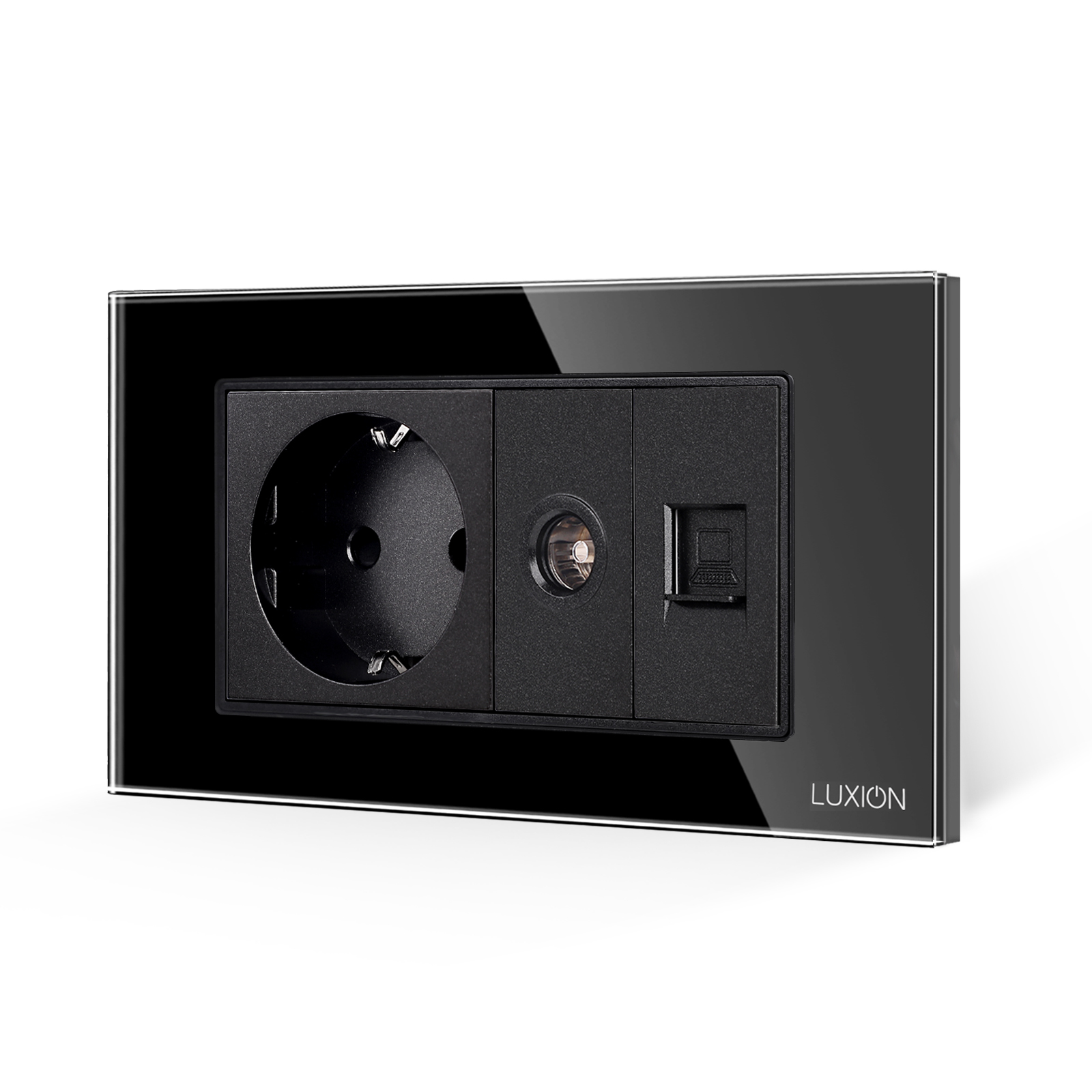 Priza Schuko + TV + Internet Luxion, Rama Sticlă - imagine 5