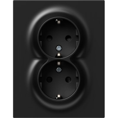 Priză Dublă SCHUKO Slim 16A Negru | Logiq TEM