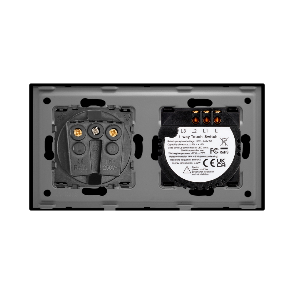 Intrerupator Dublu + Priza Luxion cu Rama Sticla - imagine 8