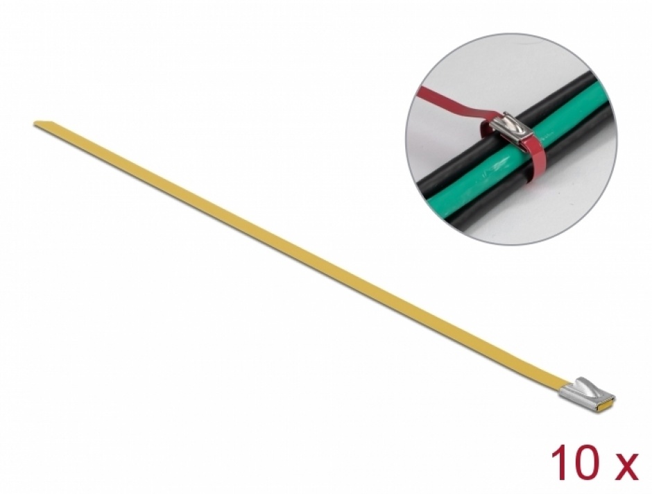 Bride Otel Inoxidabil 400mm Delock Galben - imagine 1