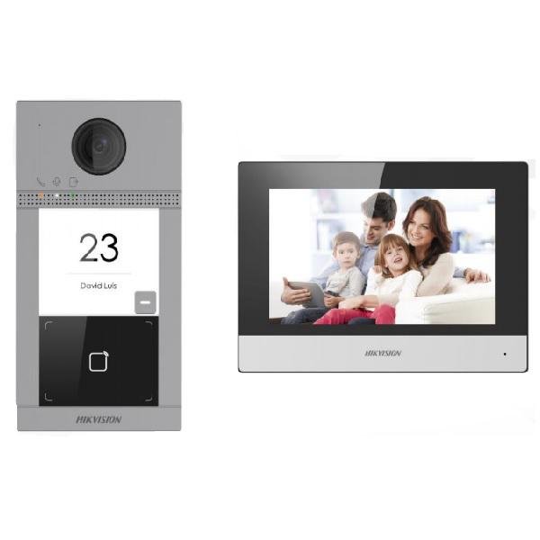 Kit Videointerfon IP WiFi PoE Hikvision DS-KIS604-S(C)