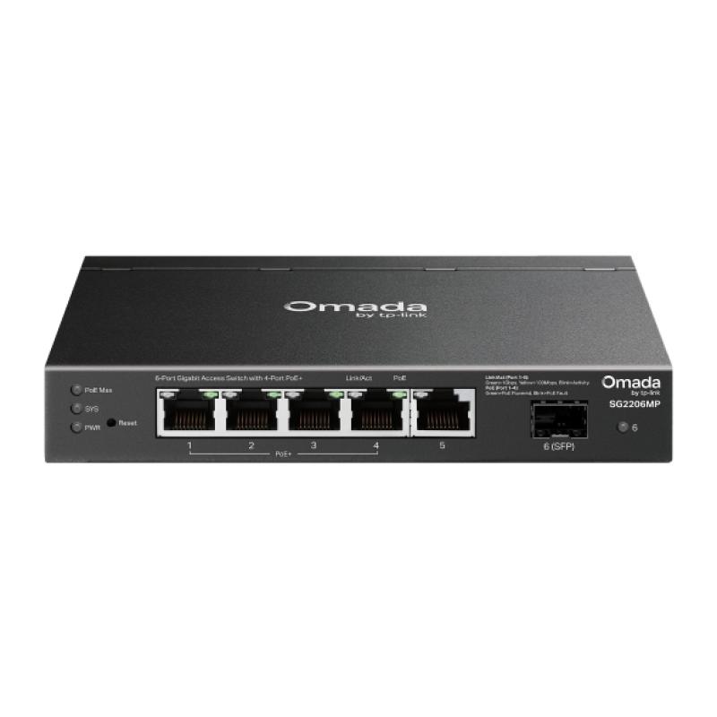 Switch TP-Link Omada 6-Port Gigabit PoE+ | 63W Budget | SFP