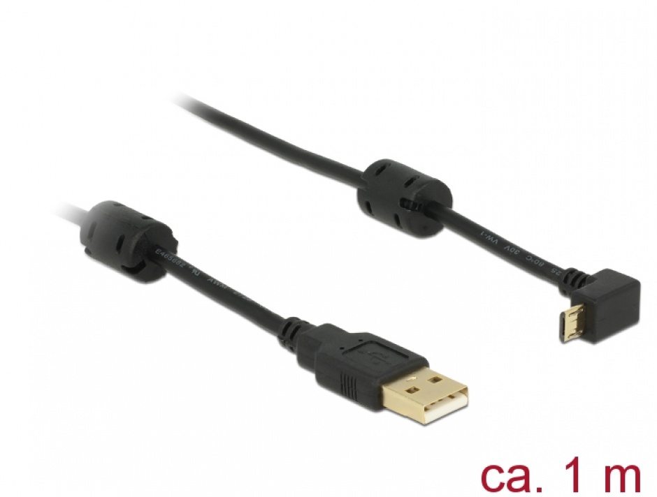 Cablu USB Micro-USB 90° Delock 1m