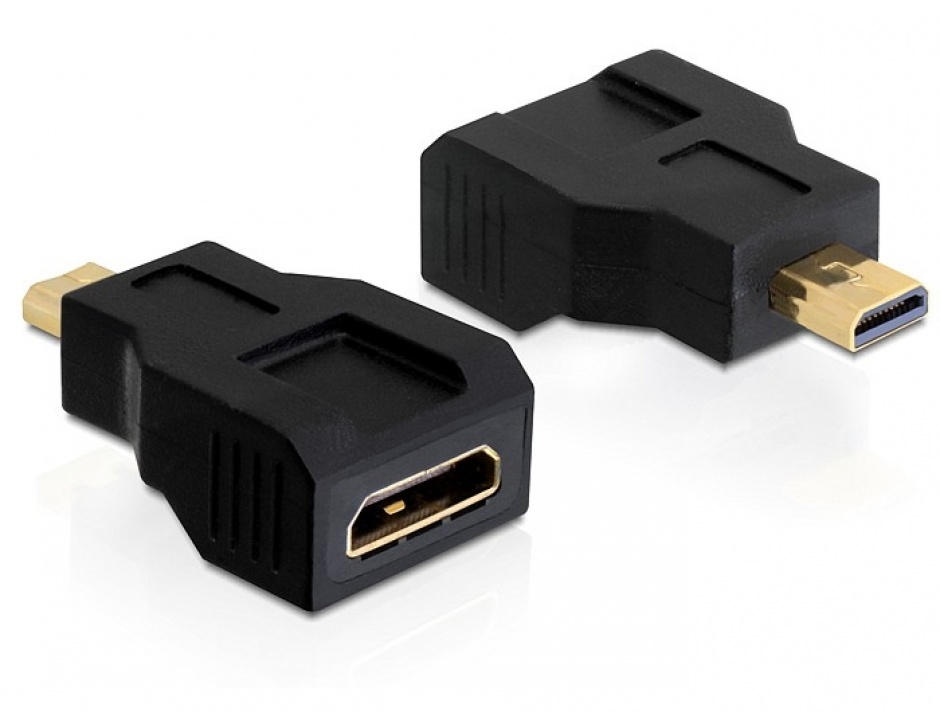 Adaptor Delock micro HDMI-D la mini HDMI-C