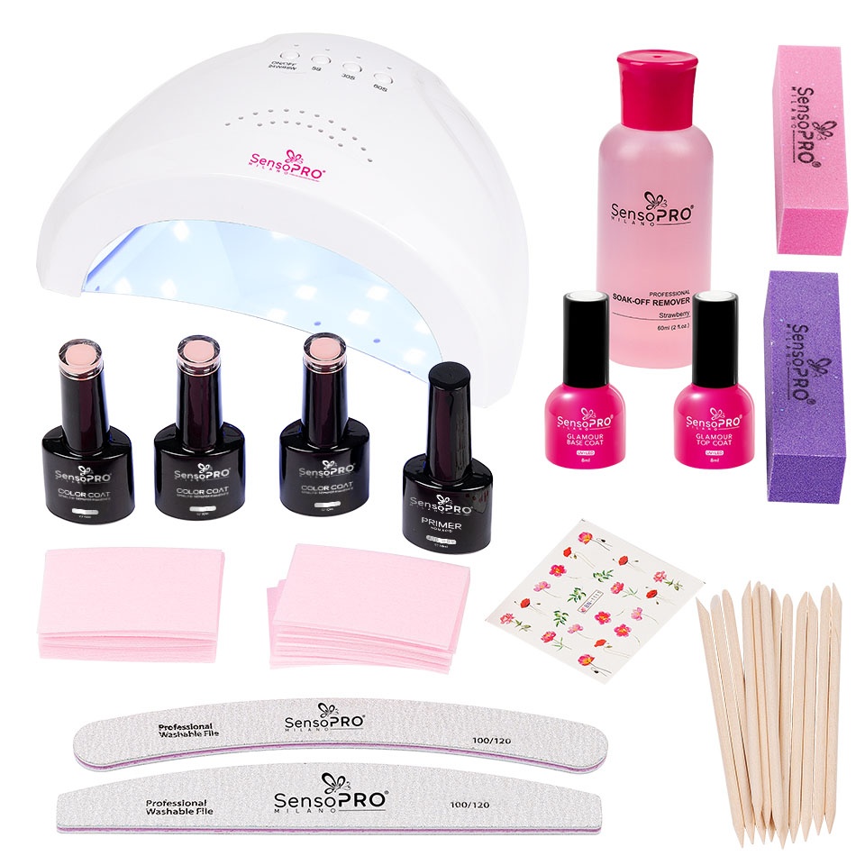 Kit Oja Semipermanenta Incepatori cu Lampa UV/LED 48W