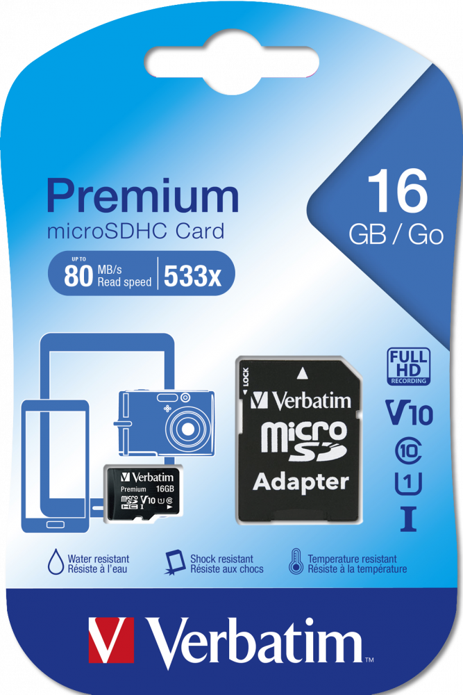 Card SD Verbatim 16GB Clasa 10 cu Adaptor - Stocare Rapidă - imagine 2