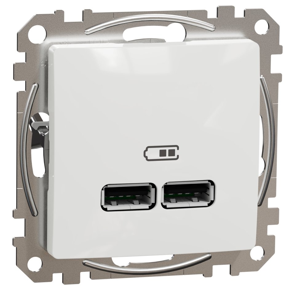 Priza USB Dublă Schneider Sedna Alb